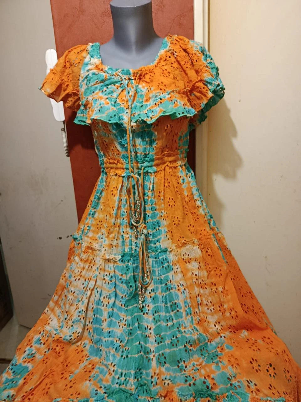 Unique asymmetric 2-in-1 dress with English embroidery, vintage chic, extremely rare size – photo 2